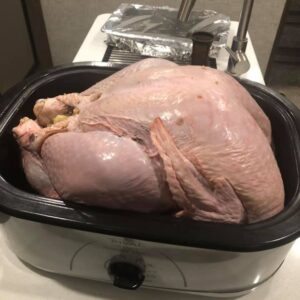 Turkey in a roasting pan